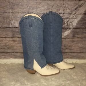 Cato Denim Cowboy Boots NWT